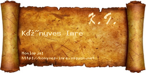 Könyves Imre névjegykártya